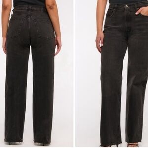 Abercrombie & Fitch The 90s Straight Jean High Rise Black Raw Hem 28 / 6 Long